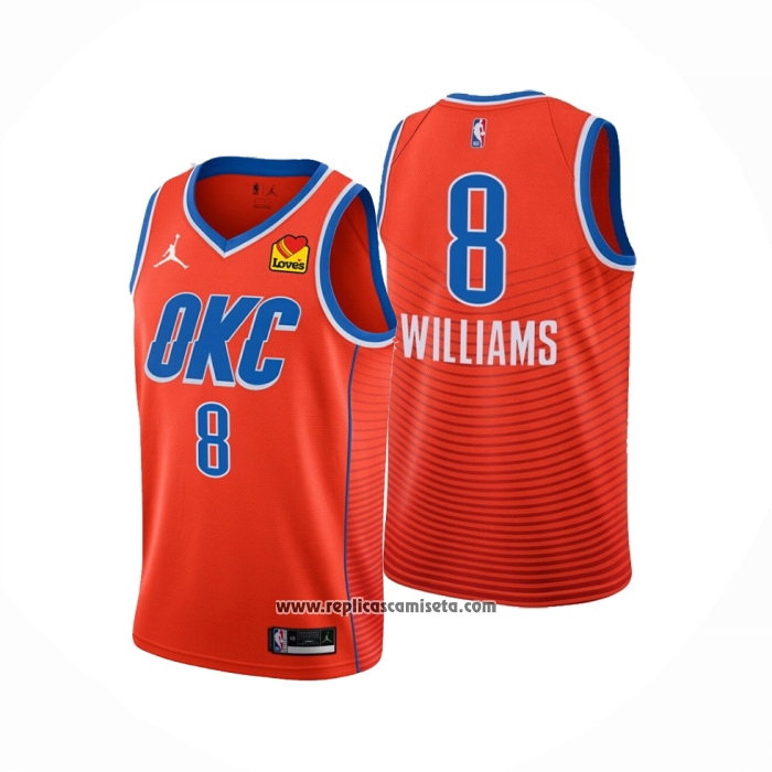 Camiseta Oklahoma City Thunder Jalen Williams #8 Statement Naranja